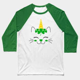 St Patricks Day Cat Baseball T-Shirt